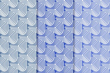 Mavi geometrik süsler. Web, Tekstil ve duvar kağıtları için dikey Dikişsiz desen seti