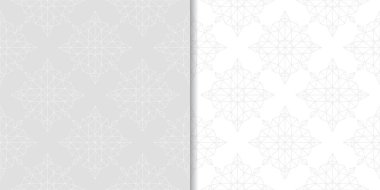 Işık gri çiçek arka planlar. Tekstil ve duvar kağıtları için dikişsiz desen seti