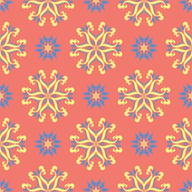 Parlak renkli kesintisiz arka plan. Kırmızı sarı ve mavi bir arka plan duvar kağıtları, Tekstil ve kumaş için