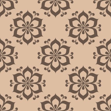 Çiçek kahverengi seamless modeli. Çiçeğe öğeleri için duvar kağıdı arka plan.