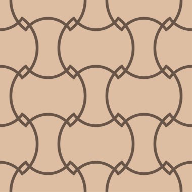 Bej ve kahverengi geometrik süsleme. Web, Tekstil ve duvar kağıtları için seamless modeli