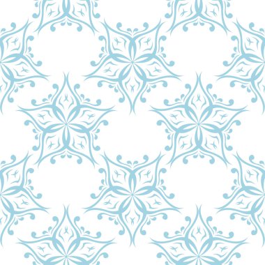 Beyaz zemin üzerine mavi çiçek seamless modeli. Tekstil ve duvar kağıtları için sorunsuz tasarım