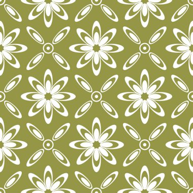Zeytin yeşili çiçek süsleme. Tekstil ve duvar kağıtları için seamless modeli