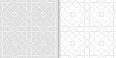 Işık gri geometrik süsler. Web, Tekstil ve duvar kağıtları için dikişsiz desen seti