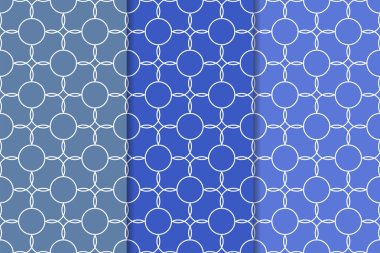 Geometrik süsler kümesi. Web, Tekstil ve duvar kağıtları için mavi dikey Dikişsiz desen