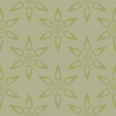 Zeytin yeşili çiçek süsleme. Tekstil ve duvar kağıtları için seamless modeli