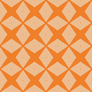 Geometrik süsleme. Turuncu ve beyaz seamless modeli web, Tekstil ve duvar kağıtları için