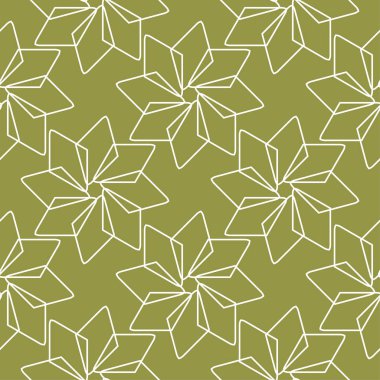 Zeytin yeşili ve beyaz geometrik süsleme. Web, Tekstil ve duvar kağıtları için seamless modeli