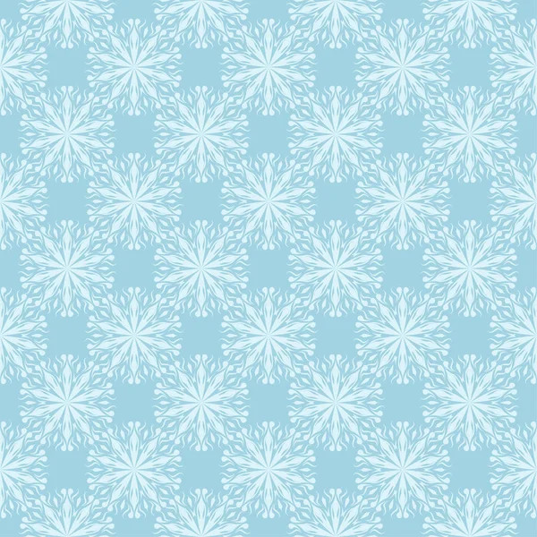 Patrón Floral Blanco Sobre Fondo Azul Adorno Sin Costuras Para — Vector de stock