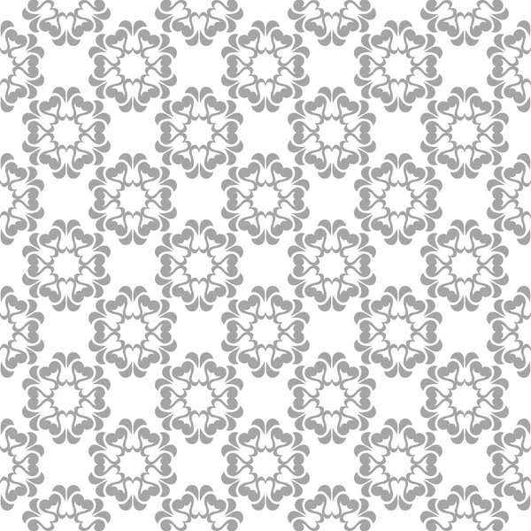 Beyaz arka plan üzerine açık gri çiçek süsleme. Tekstil ve duvar kağıtları için seamless modeli