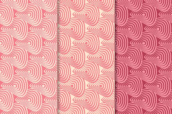 Kiraz kırmızısı geometrik süsler. Web, Tekstil ve duvar kağıtları için dikey Dikişsiz desen seti