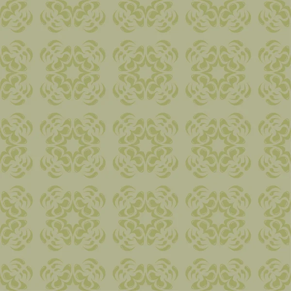 Diseño Ornamental Floral Verde Oliva Patrón Sin Costuras Para Textiles — Archivo Imágenes Vectoriales