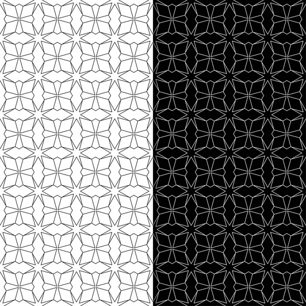 Set Geometric Ornaments Black White Seamless Patterns Web Textile Wallpapers — Stock Vector