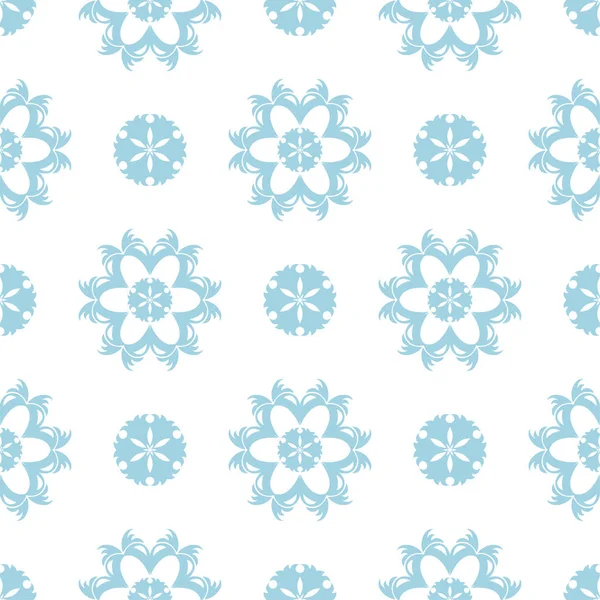 Beyaz zemin üzerine mavi çiçek süsleme. Tekstil ve duvar kağıtları için seamless modeli