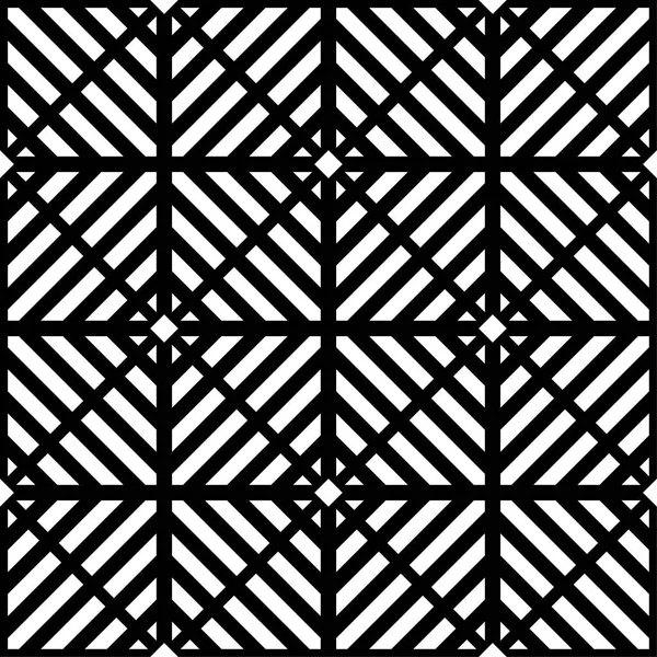 Черно Белый Геометрический Орнамент Бесшовный Узор Веб Текстиля Обоев — стоковый вектор