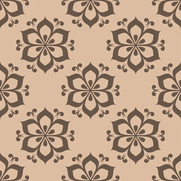 Blumen Braun Nahtlose Muster Hintergrund Mit Fower Elementen Für Tapeten — Stockvektor