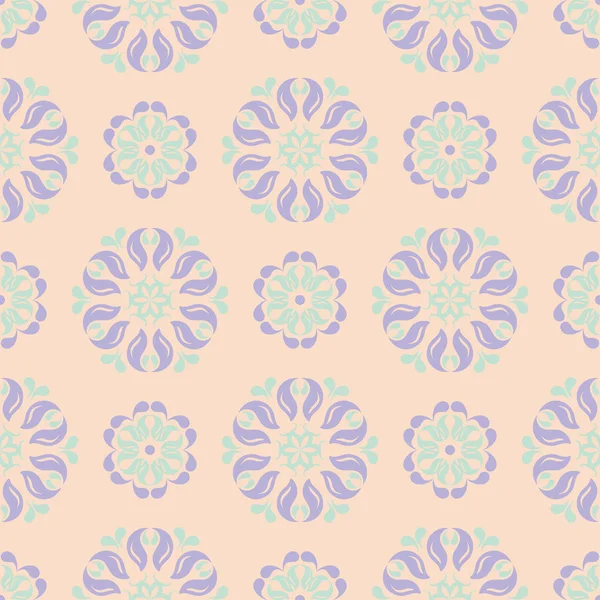 Çiçek seamless modeli. Bej renkli arka plan duvar kağıtları, Tekstil ve kumaş için mor ve mavi çiçek öğeleri ile