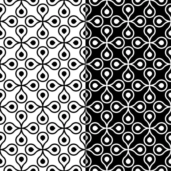 Siyah ve beyaz geometrik süsler. Web, Tekstil ve duvar kağıtları için dikişsiz desen seti