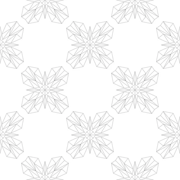 Ornement Floral Gris Clair Sur Fond Blanc Modèle Sans Couture — Image vectorielle