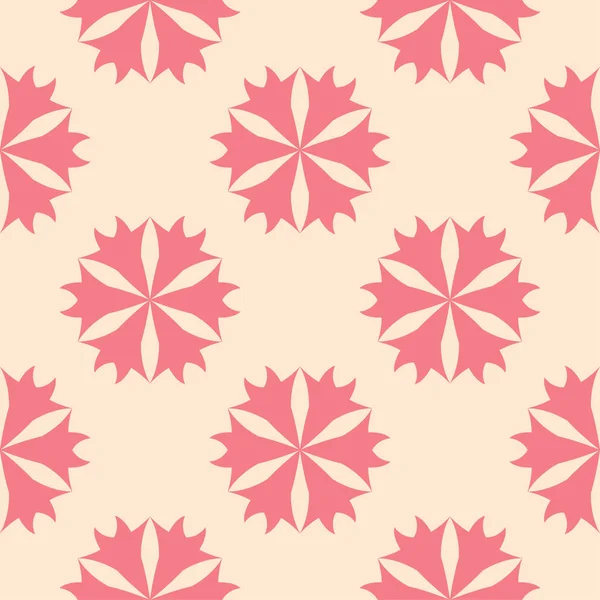 Ornement Floral Rouge Sur Fond Beige Modèle Sans Couture Pour — Image vectorielle