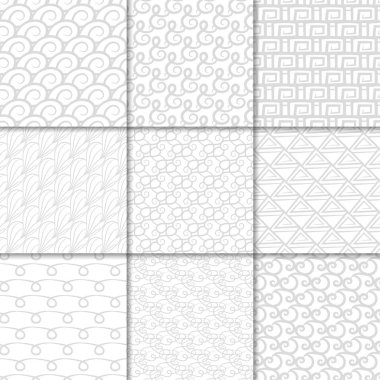 Soyut Dikişsiz desen. Tekstil, duvar kağıtları ve kumaşlar için beyaz ve gri arka plan