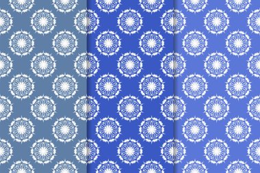 Çiçek desenleri kümesi. Mavi dikey Dikişsiz desen. Duvar kağıdı arka plan