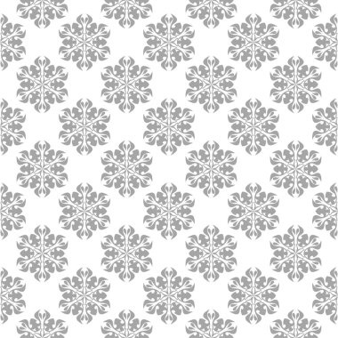 Işık gri ve beyaz çiçek süsleme. Tekstil ve duvar kağıtları için seamless modeli