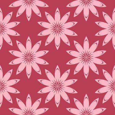 Kırmızı çiçek sorunsuz arka plan. Tekstil ve duvar kağıtları için dekoratif desen