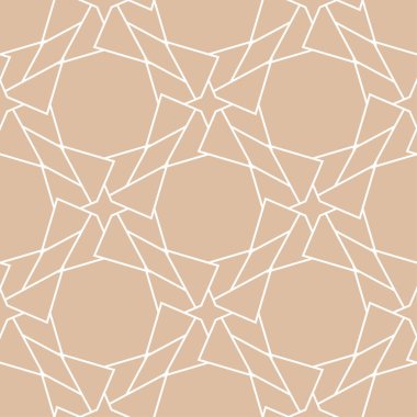 Bej renkli geometrik süsleme. Web, Tekstil ve duvar kağıtları için seamless modeli