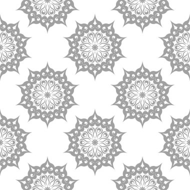 Beyaz arka plan üzerine açık gri çiçek öğe. Tekstil ve duvar kağıtları için seamless modeli