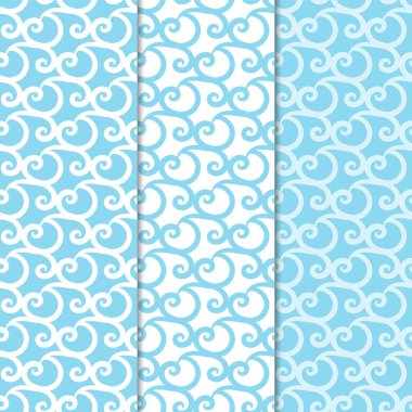 Soyut Dikişsiz desen. Mavi ve beyaz arka plan Tekstil, duvar kağıtları ve kumaşlar için