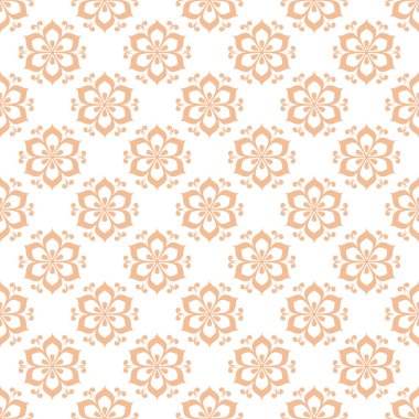 Çiçek renkli seamless modeli. Kahverengi ve beyaz arka plan duvar kağıtları için çiçeğe elemanları ile.