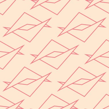 Kırmızı ve bej geometrik süsleme. Web, Tekstil ve duvar kağıtları için seamless modeli