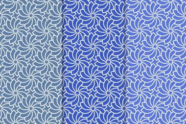 Çiçek süsler kümesi. Mavi dikey Dikişsiz desen. Duvar kağıdı arka plan