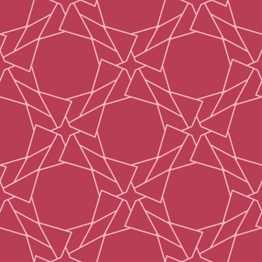 Kırmızı geometrik süsleme. Web, Tekstil ve duvar kağıtları için seamless modeli
