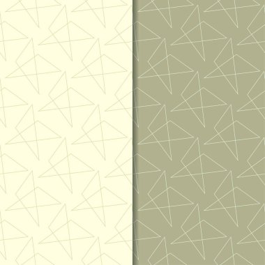 Zeytin yeşili geometrik süsler. Web, Tekstil ve duvar kağıtları için dikişsiz desen seti