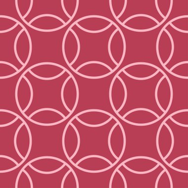 Kırmızı ve soluk pembe geometrik süsleme. Web, Tekstil ve duvar kağıtları için seamless modeli