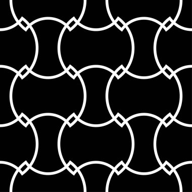 Siyah ve beyaz geometrik süsleme. Web, Tekstil ve duvar kağıtları için seamless modeli