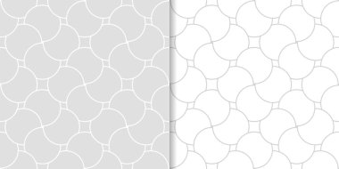 Açık gri geometrik yazdırır. Web, Tekstil ve duvar kağıtları için dikişsiz desen seti