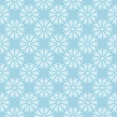 Beyaz ve mavi çiçek desenli. Tekstil ve duvar kağıtları için sorunsuz süsleme