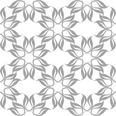 Beyaz arka plan üzerine açık gri çiçek tasarım. Tekstil ve duvar kağıtları için seamless modeli