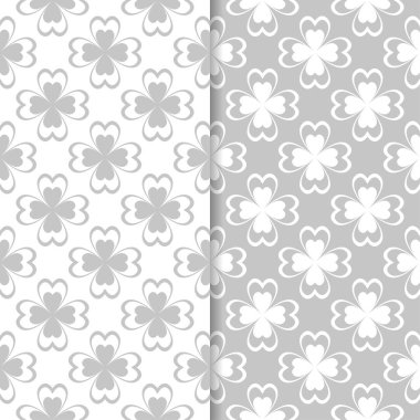 Çiçek gri ve beyaz seamless modeli. Çiçeğe öğeleri için duvar kağıdı arka plan.