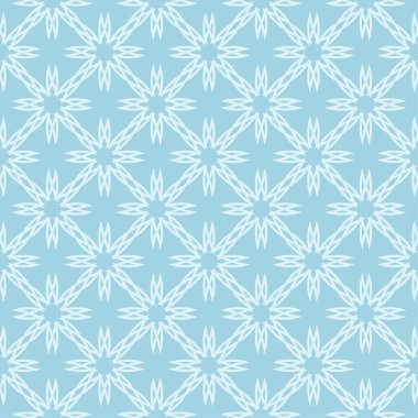 Mavi zemin üzerine beyaz çiçek süsleme. Tekstil ve duvar kağıtları için seamless modeli