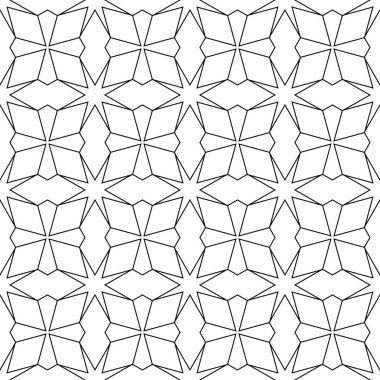Geometrik süsleme. Beyaz ve siyah seamless modeli web, Tekstil ve duvar kağıtları için