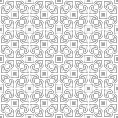 Beyaz arka planda gri geometrik süsleme. Web, Tekstil ve duvar kağıtları için seamless modeli