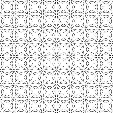 Beyaz arka planda siyah geometrik yazdır. Web, Tekstil ve duvar kağıtları için seamless modeli
