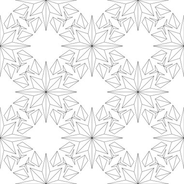 Beyaz arka planda siyah çiçek süsleme. Tekstil ve duvar kağıtları için seamless modeli