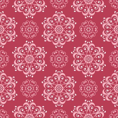 Kırmızı ve bej çiçek arka plan. Renkli Dikişsiz desen duvar kağıtları, Tekstil ve kumaş için