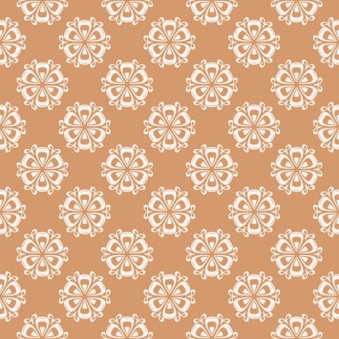 Çiçek renkli seamless modeli. Kahverengi ve beyaz arka plan duvar kağıtları için çiçeğe elemanları ile.