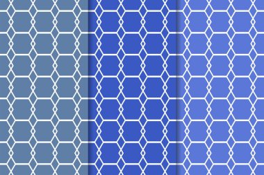 Mavi geometrik süsler. Web, Tekstil ve duvar kağıtları için dikey Dikişsiz desen seti